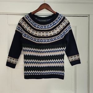 Brooks Brothers Norwegian pattern wool sweater navy blue size small